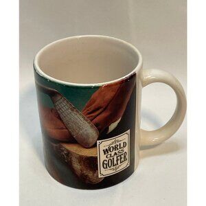 World Glass Golfer 1993 ceramic coffee cup 3 1/2" Xpres